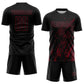 Custom Black Crimson Splash Sublimation Soccer Uniform Jersey Limited
