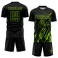 Custom Black Neon Green Splash Sublimation Soccer Uniform Jersey Limited