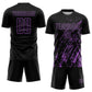 Custom Black Medium Purple Splash Sublimation Soccer Uniform Jersey Limited