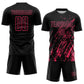 Custom Black Neon Pink Splash Sublimation Soccer Uniform Jersey Limited