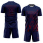 Custom Navy Crimson Splash Sublimation Soccer Uniform Jersey Limited
