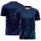 Custom Navy Teal Splash Sublimation Soccer Uniform Jersey