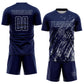 Custom Navy Gray Splash Sublimation Soccer Uniform Jersey Limited