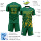 Custom Kelly Green Gold Splash Sublimation Soccer Uniform Jersey Limited