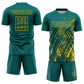 Custom Teal Gold Splash Sublimation Soccer Uniform Jersey Limited