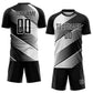 Custom Black White Line Sublimation Soccer Uniform Jersey Limited