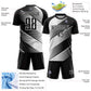 Custom Black White Line Sublimation Soccer Uniform Jersey Limited