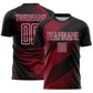Custom Black Crimson-White Line Sublimation Soccer Uniform Jersey
