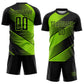 Custom Black Neon Green Line Sublimation Soccer Uniform Jersey Limited