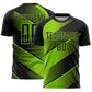 Custom Black Neon Green Line Sublimation Soccer Uniform Jersey