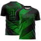 Custom Black Grass Green Line Sublimation Soccer Uniform Jersey