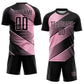 Custom Black Light Pink Line Sublimation Soccer Uniform Jersey Limited