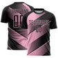Custom Black Light Pink Line Sublimation Soccer Uniform Jersey