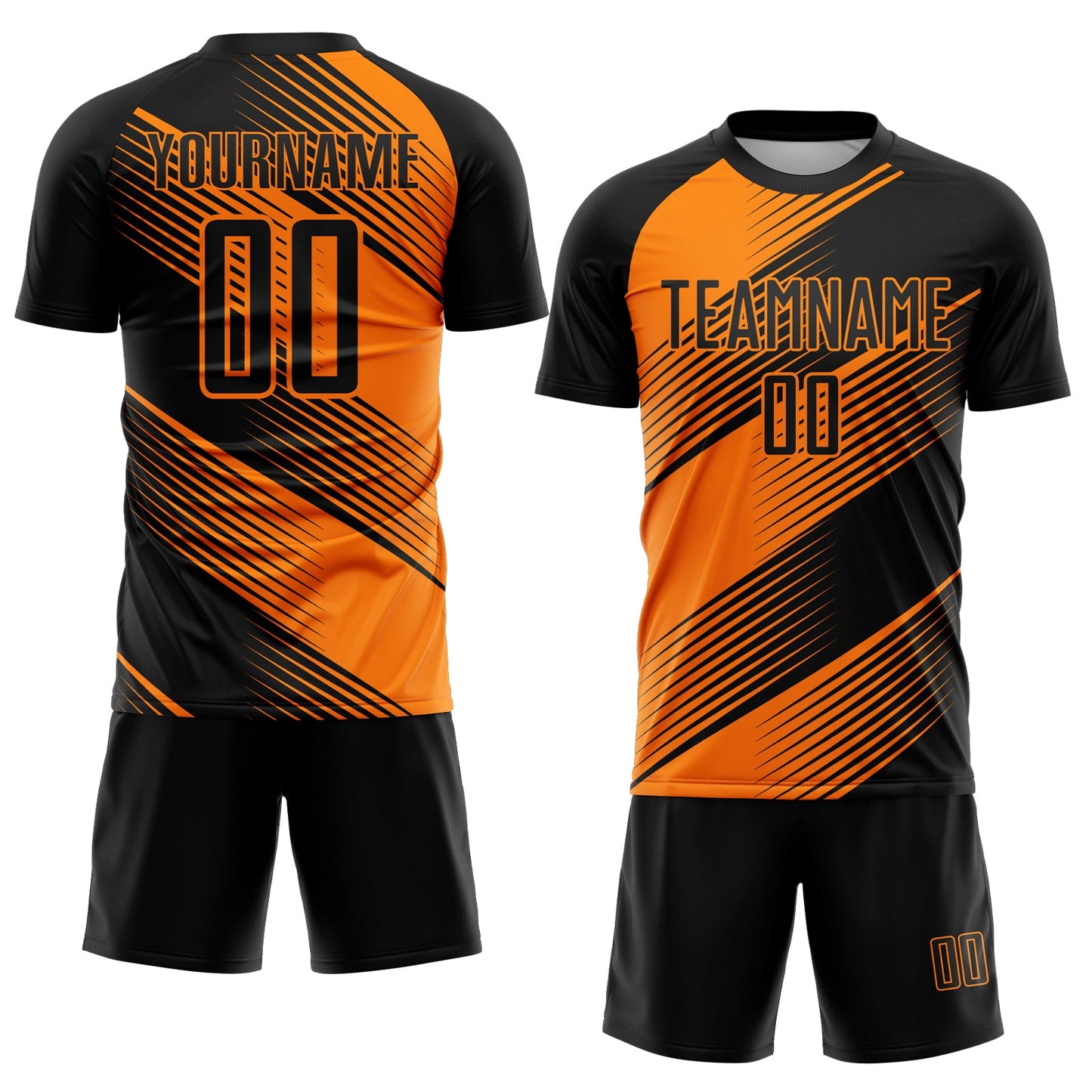 Custom Black Bay Orange Line Sublimation Soccer Uniform Jersey Limited