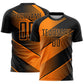 Custom Black Bay Orange Line Sublimation Soccer Uniform Jersey