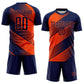 Custom Navy Orange Line Sublimation Soccer Uniform Jersey Limited