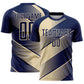 Custom Navy Cream Line Sublimation Soccer Uniform Jersey