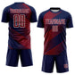 Custom Navy Crimson-White Line Sublimation Soccer Uniform Jersey Limited