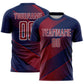 Custom Navy Crimson-White Line Sublimation Soccer Uniform Jersey