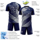 Custom Navy Gray Line Sublimation Soccer Uniform Jersey Limited