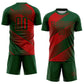 Custom Green Red Line Sublimation Soccer Uniform Jersey Limited