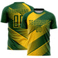 Custom Green Yellow Line Sublimation Soccer Uniform Jersey