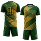 Custom Green Old Gold Line Sublimation Soccer Uniform Jersey Limited
