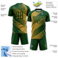 Custom Green Old Gold Line Sublimation Soccer Uniform Jersey Limited