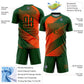Custom Green Orange Line Sublimation Soccer Uniform Jersey Limited