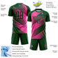 Custom Green Pink Line Sublimation Soccer Uniform Jersey Limited
