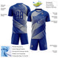 Custom Royal Gray Line Sublimation Soccer Uniform Jersey Limited