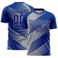 Custom Royal Gray Line Sublimation Soccer Uniform Jersey