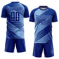 Custom Royal Light Blue Line Sublimation Soccer Uniform Jersey Limited