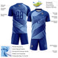Custom Royal Light Blue Line Sublimation Soccer Uniform Jersey Limited