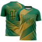 Custom Kelly Green Old Gold Line Sublimation Soccer Uniform Jersey