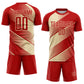Custom Red Cream Line Sublimation Soccer Uniform Jersey Limited