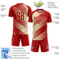 Custom Red Cream Line Sublimation Soccer Uniform Jersey Limited