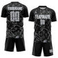 Custom Black Gray-White Lightning Sublimation Soccer Uniform Jersey Limited