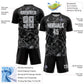 Custom Black Gray-White Lightning Sublimation Soccer Uniform Jersey Limited