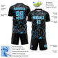 Custom Black Sky Blue-White Lightning Sublimation Soccer Uniform Jersey Limited
