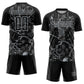Custom Black Silver Lightning Sublimation Soccer Uniform Jersey Limited