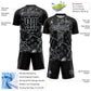 Custom Black Silver Lightning Sublimation Soccer Uniform Jersey Limited