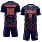 Custom Navy Red-White Lightning Sublimation Soccer Uniform Jersey Limited