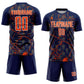 Custom Navy Orange-White Lightning Sublimation Soccer Uniform Jersey Limited