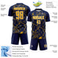 Custom Navy Gold-White Lightning Sublimation Soccer Uniform Jersey Limited