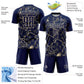 Custom Navy Cream Lightning Sublimation Soccer Uniform Jersey Limited