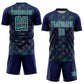 Custom Navy Teal-White Lightning Sublimation Soccer Uniform Jersey Limited