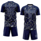 Custom Navy Silver Lightning Sublimation Soccer Uniform Jersey Limited