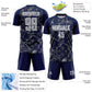 Custom Navy Gray-White Lightning Sublimation Soccer Uniform Jersey Limited