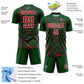 Custom Green Red-White Lightning Sublimation Soccer Uniform Jersey Limited